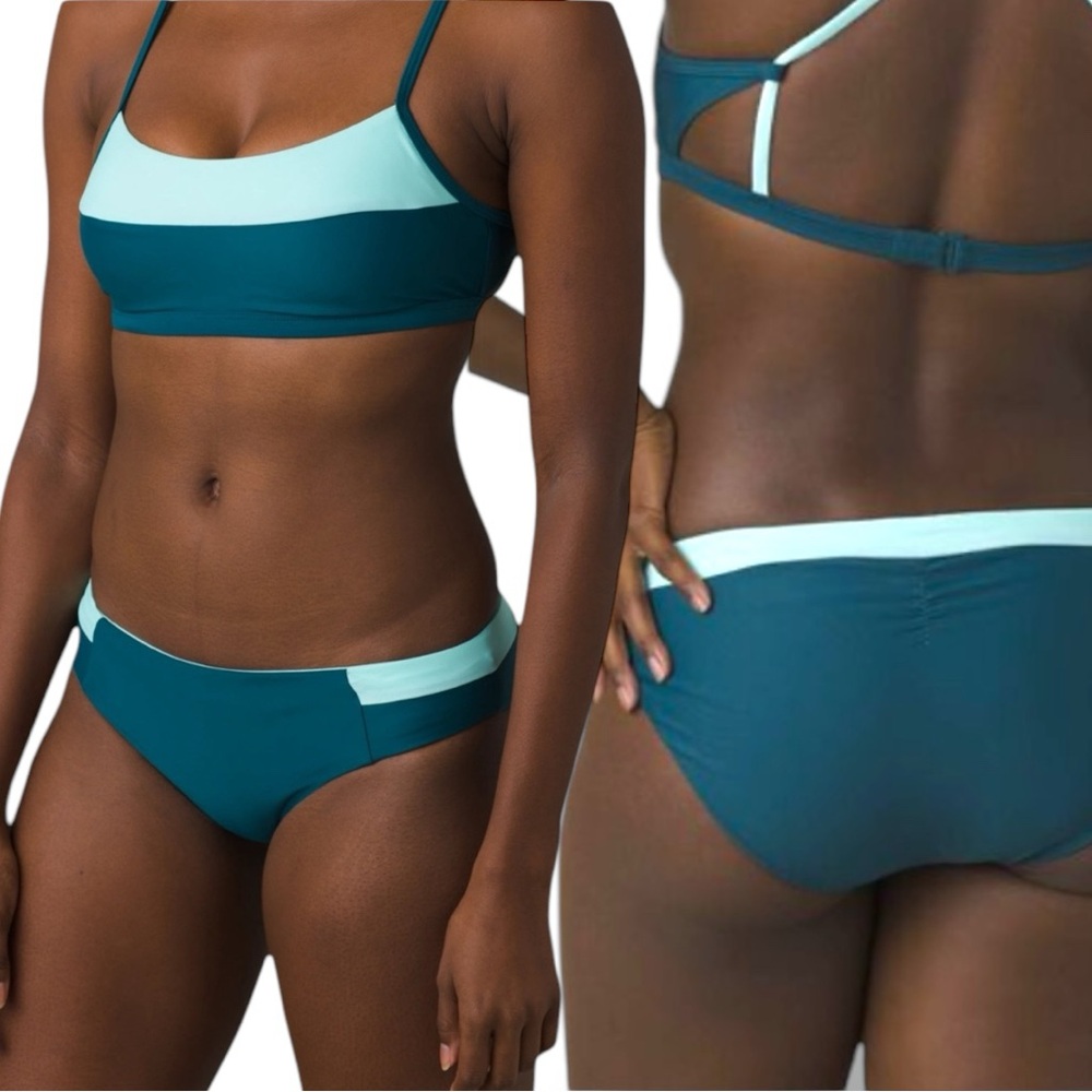 Prana Teal and Light Blue Bikini Set